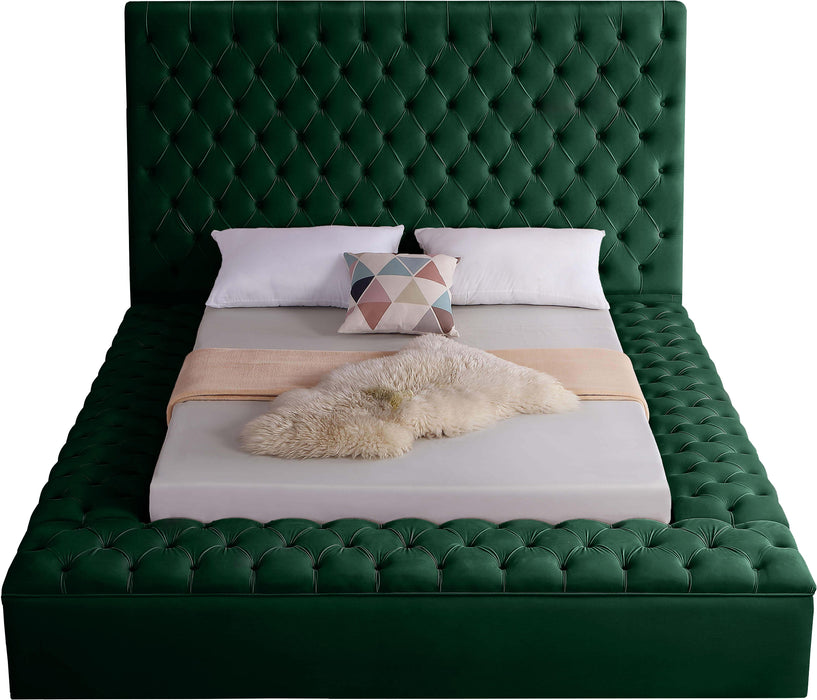 Bliss Green Velvet King Bed (3 Boxes) - Royal Furniture & Gifts (MI) - Multi Location
