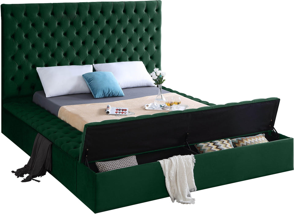 Bliss Green Velvet King Bed (3 Boxes) - Royal Furniture & Gifts (MI) - Multi Location