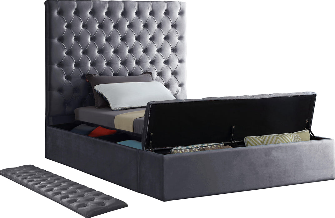 Bliss Grey Velvet Twin Bed (3 Boxes) - Royal Furniture & Gifts (MI) - Multi Location