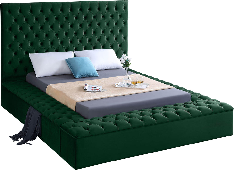 Bliss Green Velvet Full Bed (3 Boxes) - Royal Furniture & Gifts (MI) - Multi Location