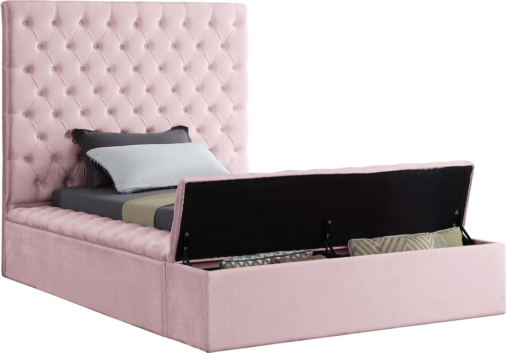 Bliss Pink Velvet Twin Bed (3 Boxes) - Royal Furniture & Gifts (MI) - Multi Location