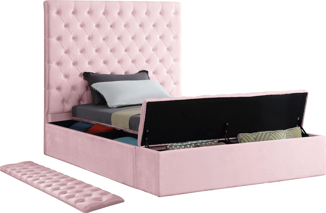 Bliss Pink Velvet Twin Bed (3 Boxes) - Royal Furniture & Gifts (MI) - Multi Location