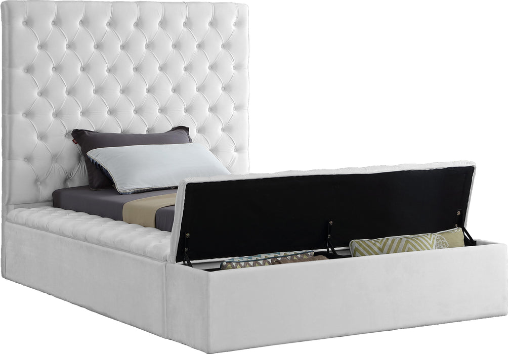 Bliss White Velvet Twin Bed (3 Boxes) - Royal Furniture & Gifts (MI) - Multi Location