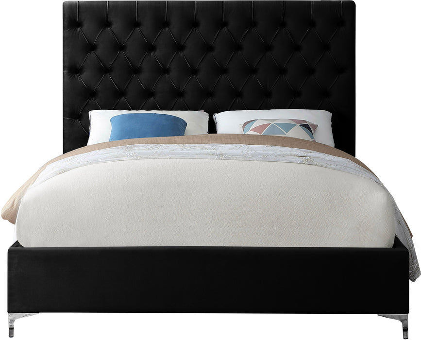 Cruz Black Velvet Full Bed - Royal Furniture & Gifts (MI) - Multi Location