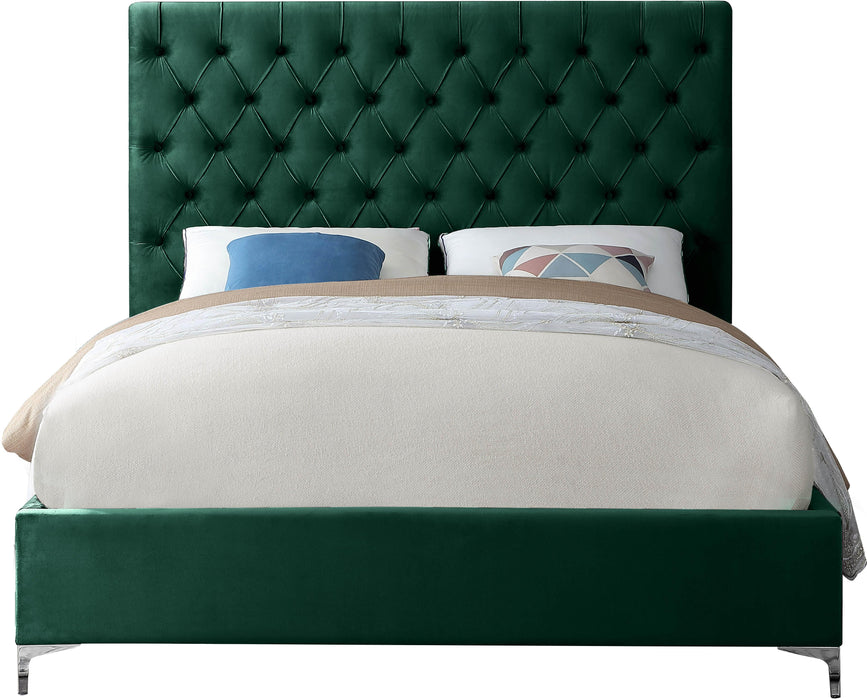 Cruz Green Velvet King Bed - Royal Furniture & Gifts (MI) - Multi Location