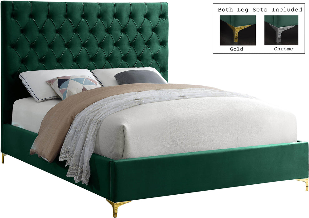 Cruz Green Velvet Full Bed - Royal Furniture & Gifts (MI) - Multi Location