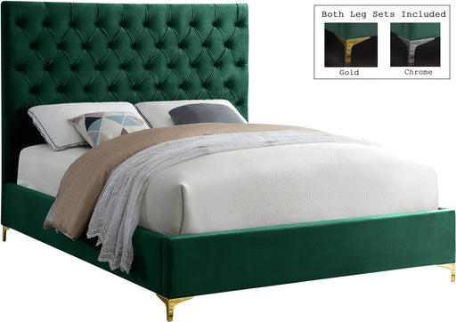 Cruz Green Velvet King Bed - Royal Furniture & Gifts (MI) - Multi Location