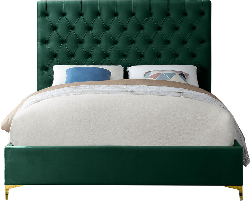 Cruz Green Velvet King Bed - Royal Furniture & Gifts (MI) - Multi Location