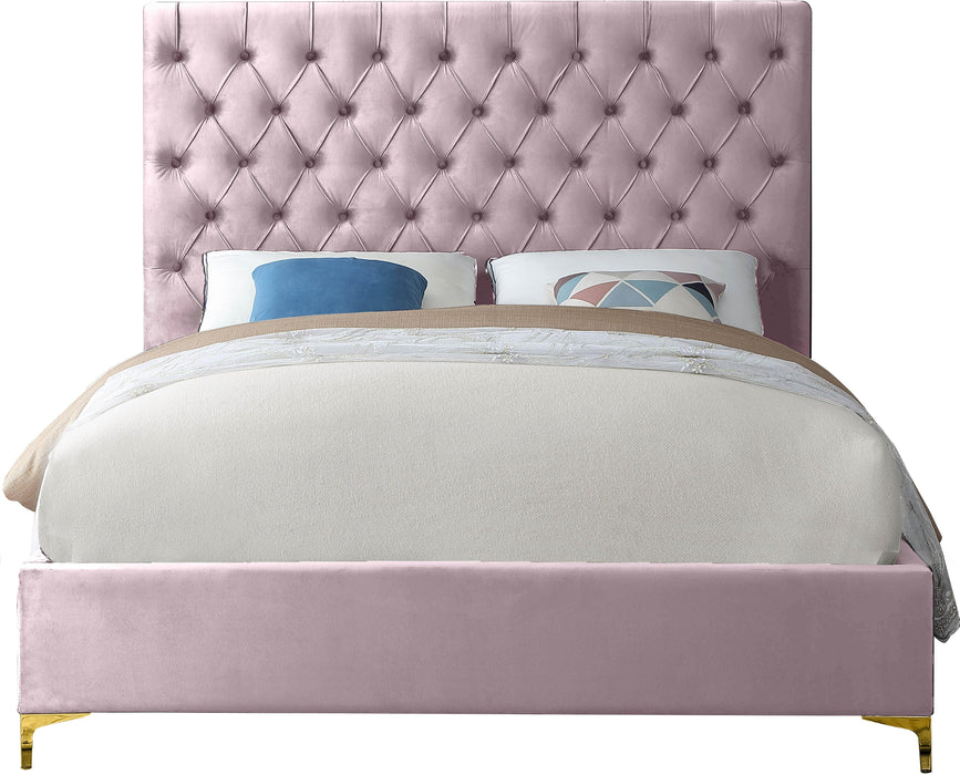 Cruz Pink Velvet Full Bed - Royal Furniture & Gifts (MI) - Multi Location