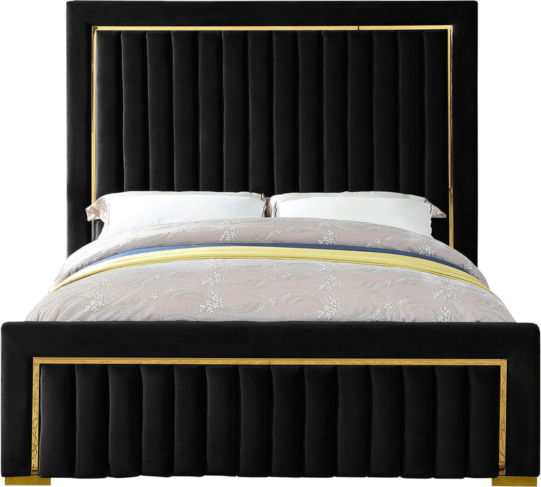 Dolce Black Velvet King Bed (3 Boxes) - Royal Furniture & Gifts (MI) - Multi Location