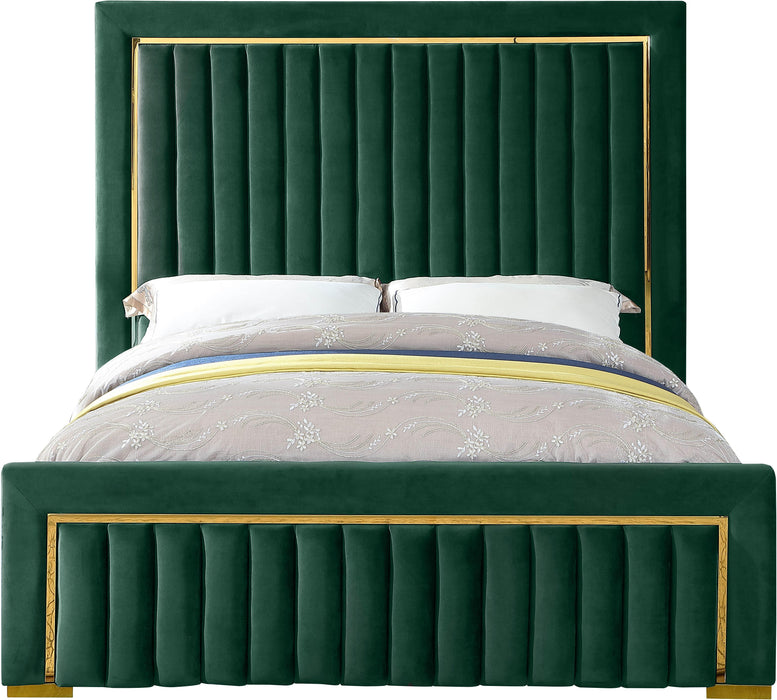 Dolce Green Velvet King Bed (3 Boxes) - Royal Furniture & Gifts (MI) - Multi Location