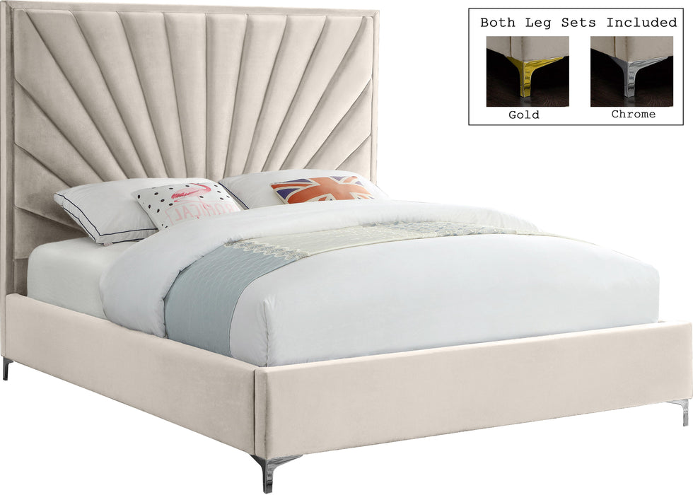 Eclipse Cream Velvet Full Bed - Royal Furniture & Gifts (MI) - Multi Location