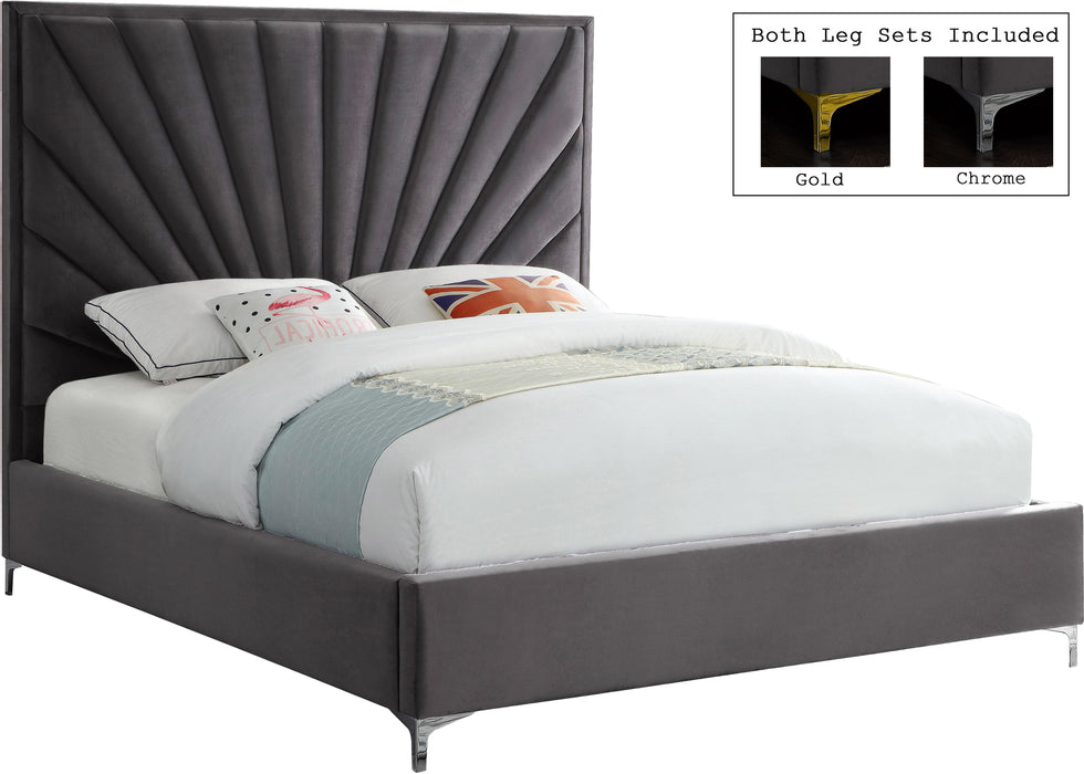 Eclipse Grey Velvet Full Bed - Royal Furniture & Gifts (MI) - Multi Location
