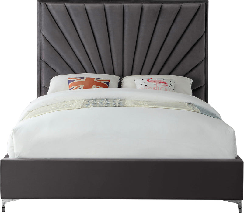 Eclipse Grey Velvet Full Bed - Royal Furniture & Gifts (MI) - Multi Location