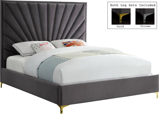 Eclipse Grey Velvet Full Bed - Royal Furniture & Gifts (MI) - Multi Location