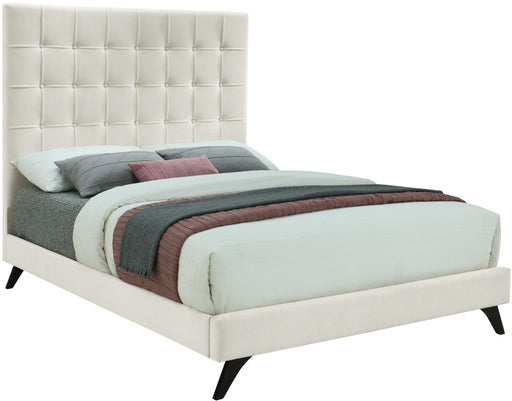 Elly Cream Velvet King Bed - Royal Furniture & Gifts (MI) - Multi Location