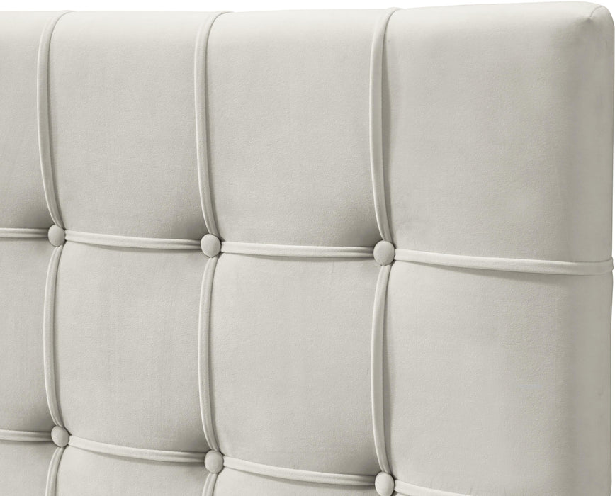 Elly Cream Velvet Full Bed - Royal Furniture & Gifts (MI) - Multi Location