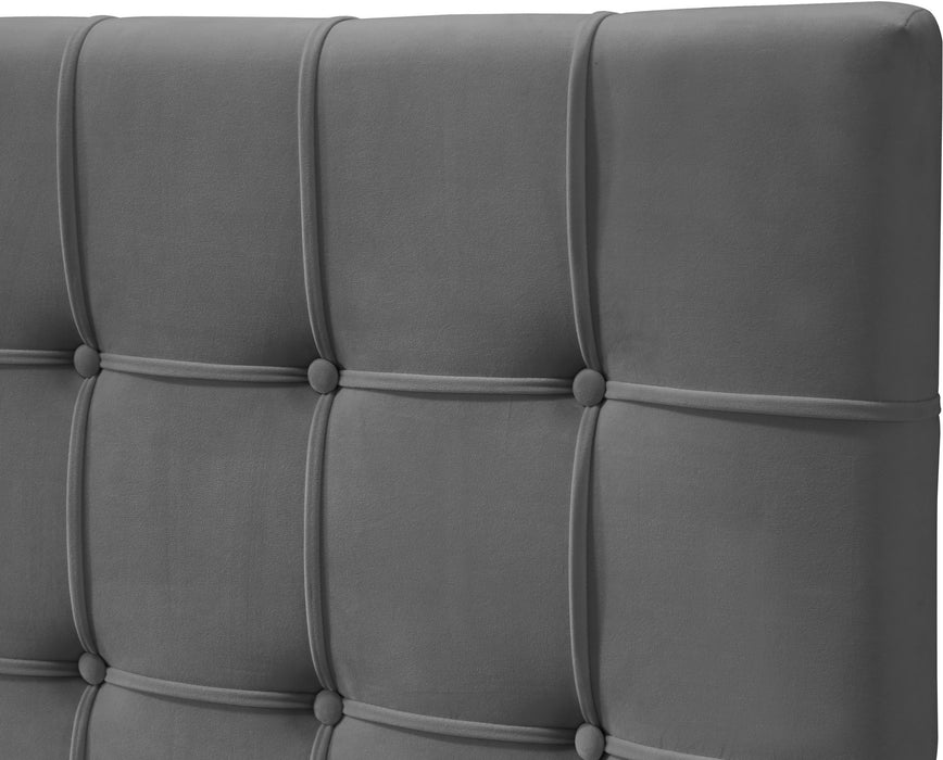 Elly Grey Velvet Full Bed - Royal Furniture & Gifts (MI) - Multi Location