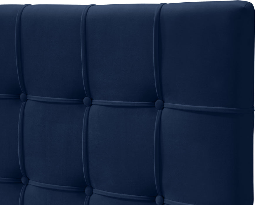 Elly Navy Velvet Full Bed - Royal Furniture & Gifts (MI) - Multi Location