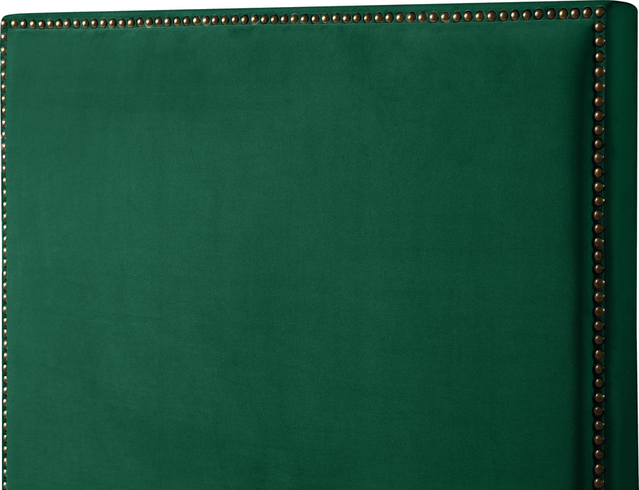 Harlie Green Velvet Full Bed