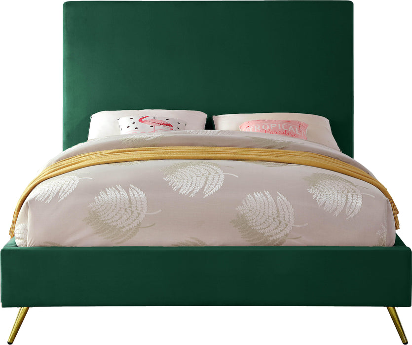 Jasmine Green Velvet Queen Bed - Royal Furniture & Gifts (MI) - Multi Location