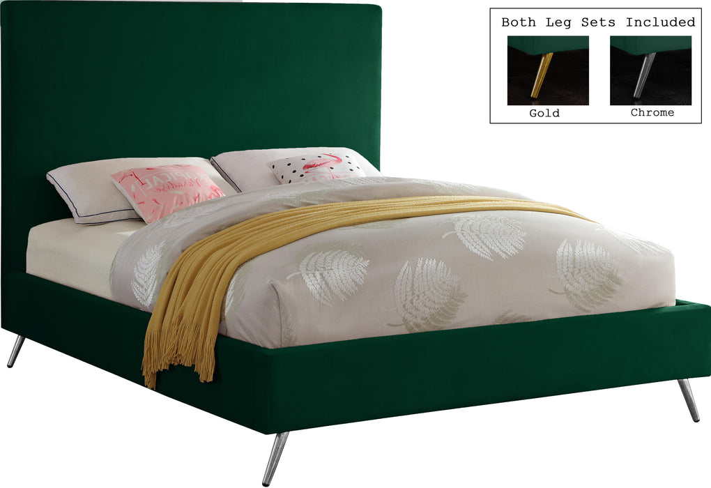 Jasmine Green Velvet King Bed - Royal Furniture & Gifts (MI) - Multi Location