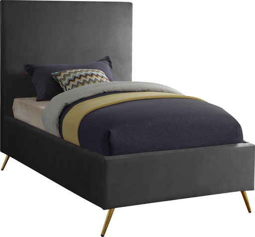 Jasmine Grey Velvet Twin Bed - Royal Furniture & Gifts (MI) - Multi Location
