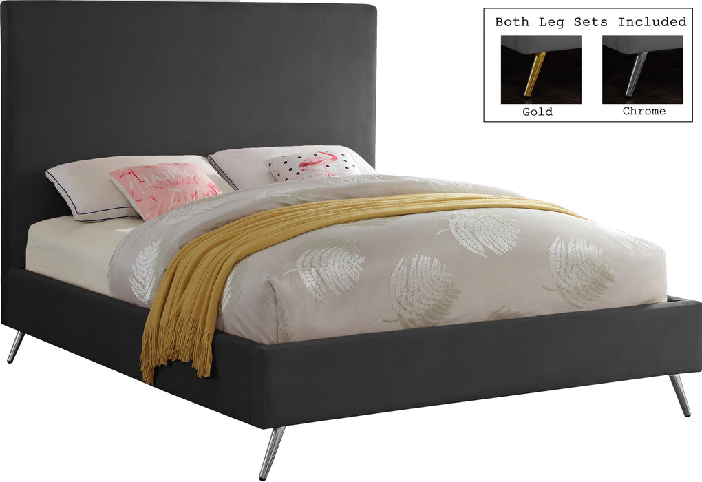 Jasmine Grey Velvet Full Bed - Royal Furniture & Gifts (MI) - Multi Location