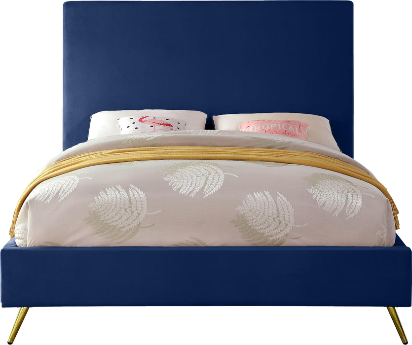 Jasmine Navy Velvet Full Bed - Royal Furniture & Gifts (MI) - Multi Location