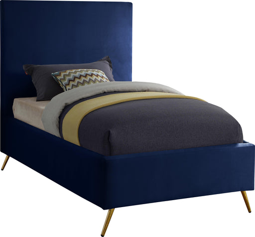 Jasmine Navy Velvet Twin Bed - Royal Furniture & Gifts (MI) - Multi Location