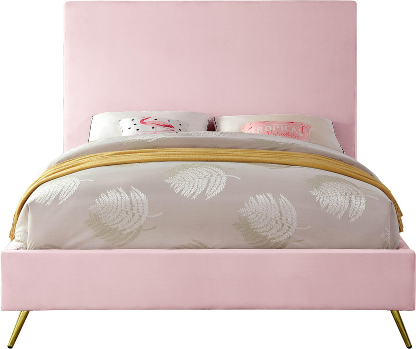 Jasmine Pink Velvet King Bed - Royal Furniture & Gifts (MI) - Multi Location