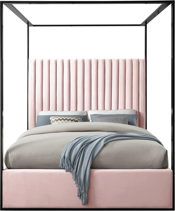Jax Pink Velvet Queen Bed - Royal Furniture & Gifts (MI) - Multi Location