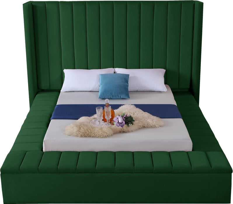 Kiki Green Velvet Full Bed (3 Boxes) - Royal Furniture & Gifts (MI) - Multi Location