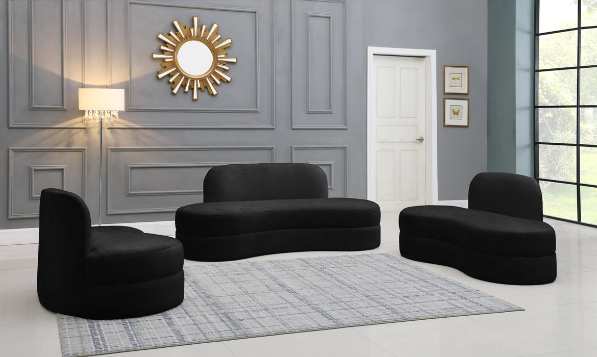Mitzy Black Velvet Loveseat - Royal Furniture & Gifts (MI) - Multi Location