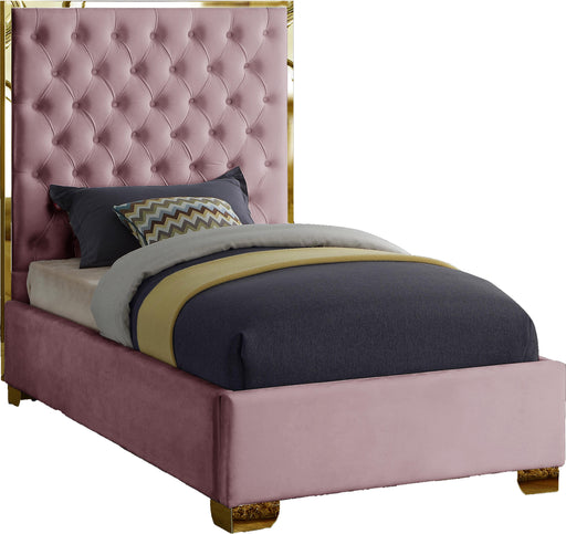 Lana Pink Velvet Twin Bed - Royal Furniture & Gifts (MI) - Multi Location
