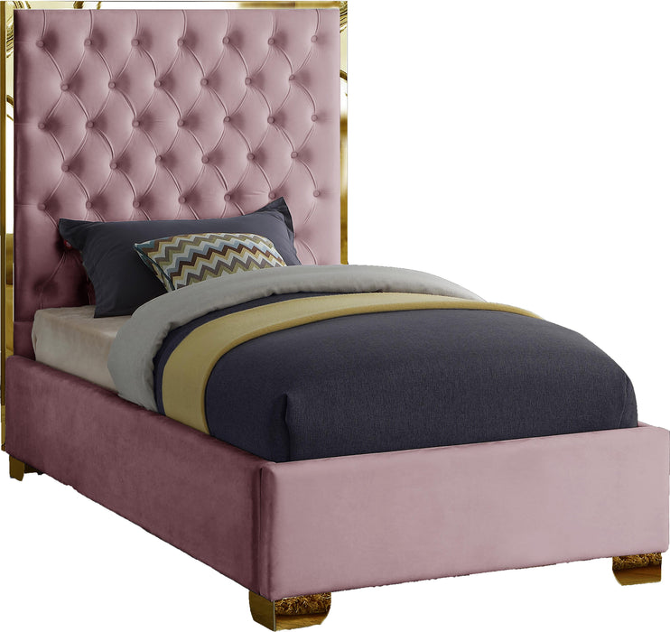 Lana Pink Velvet Twin Bed - Royal Furniture & Gifts (MI) - Multi Location