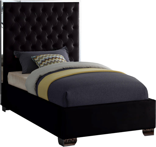Lexi Black Velvet Twin Bed - Royal Furniture & Gifts (MI) - Multi Location