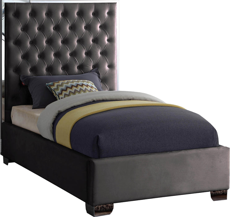 Lexi Grey Velvet Twin Bed - Royal Furniture & Gifts (MI) - Multi Location
