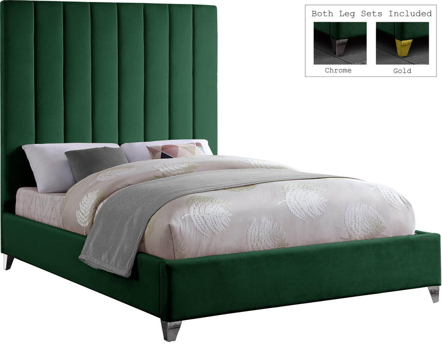 Via Green Velvet Full Bed - Royal Furniture & Gifts (MI) - Multi Location