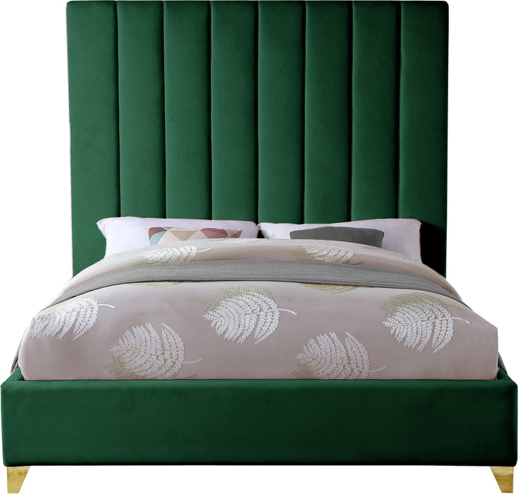 Via Green Velvet Full Bed - Royal Furniture & Gifts (MI) - Multi Location