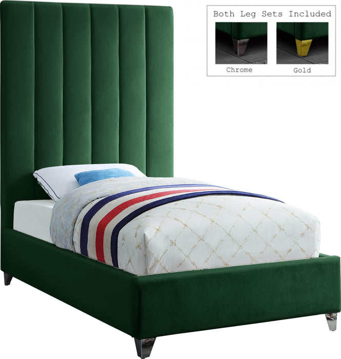 Via Green Velvet Twin Bed - Royal Furniture & Gifts (MI) - Multi Location