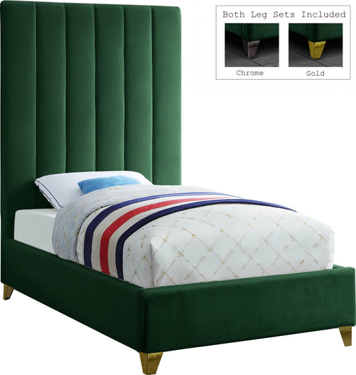 Via Green Velvet Twin Bed - Royal Furniture & Gifts (MI) - Multi Location