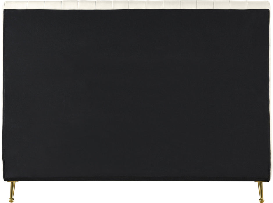 Zara Cream Velvet Full Bed (3 Boxes) - Royal Furniture & Gifts (MI) - Multi Location