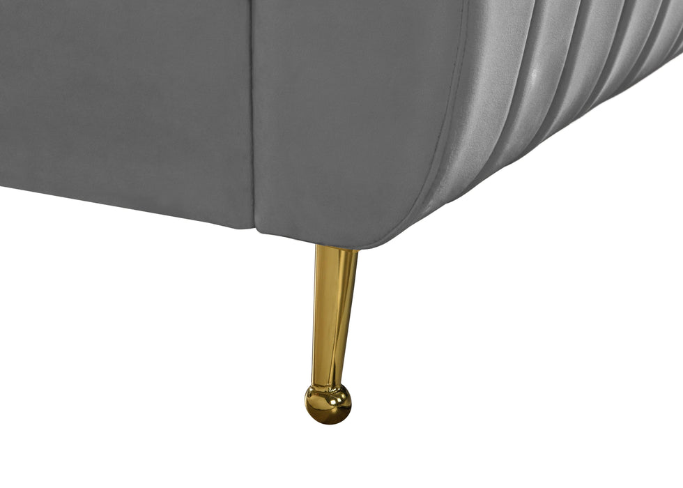 Zara Grey Velvet Full Bed (3 Boxes) - Royal Furniture & Gifts (MI) - Multi Location