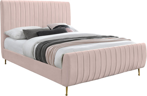 Zara Pink Velvet Queen Bed (3 Boxes) - Royal Furniture & Gifts (MI) - Multi Location