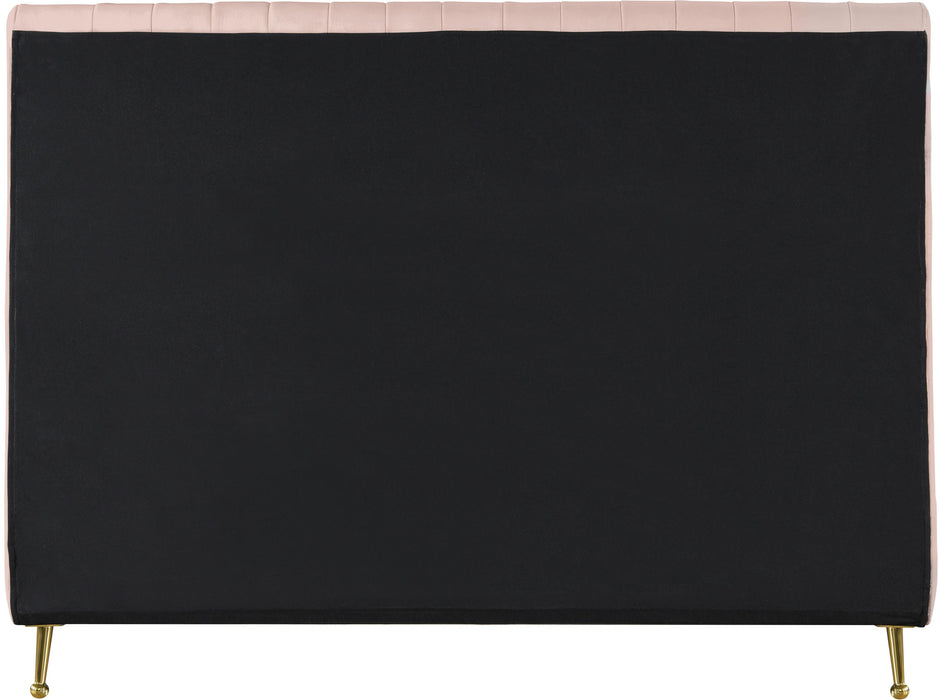 Zara Pink Velvet Queen Bed (3 Boxes) - Royal Furniture & Gifts (MI) - Multi Location