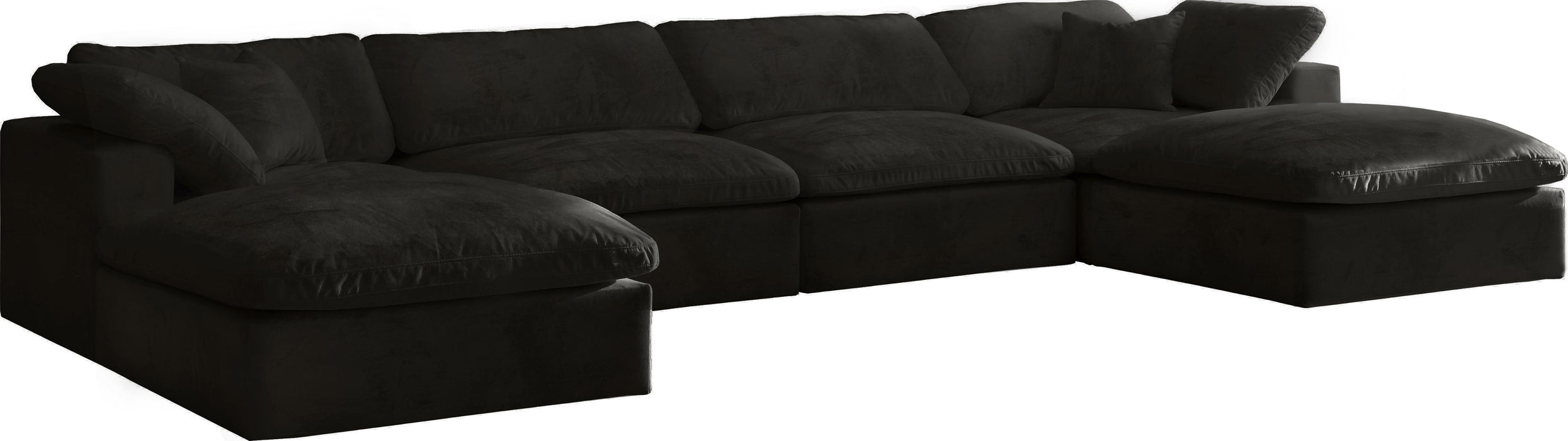 Cozy Black Velvet Cloud Modular Sectional - Royal Furniture & Gifts (MI) - Multi Location