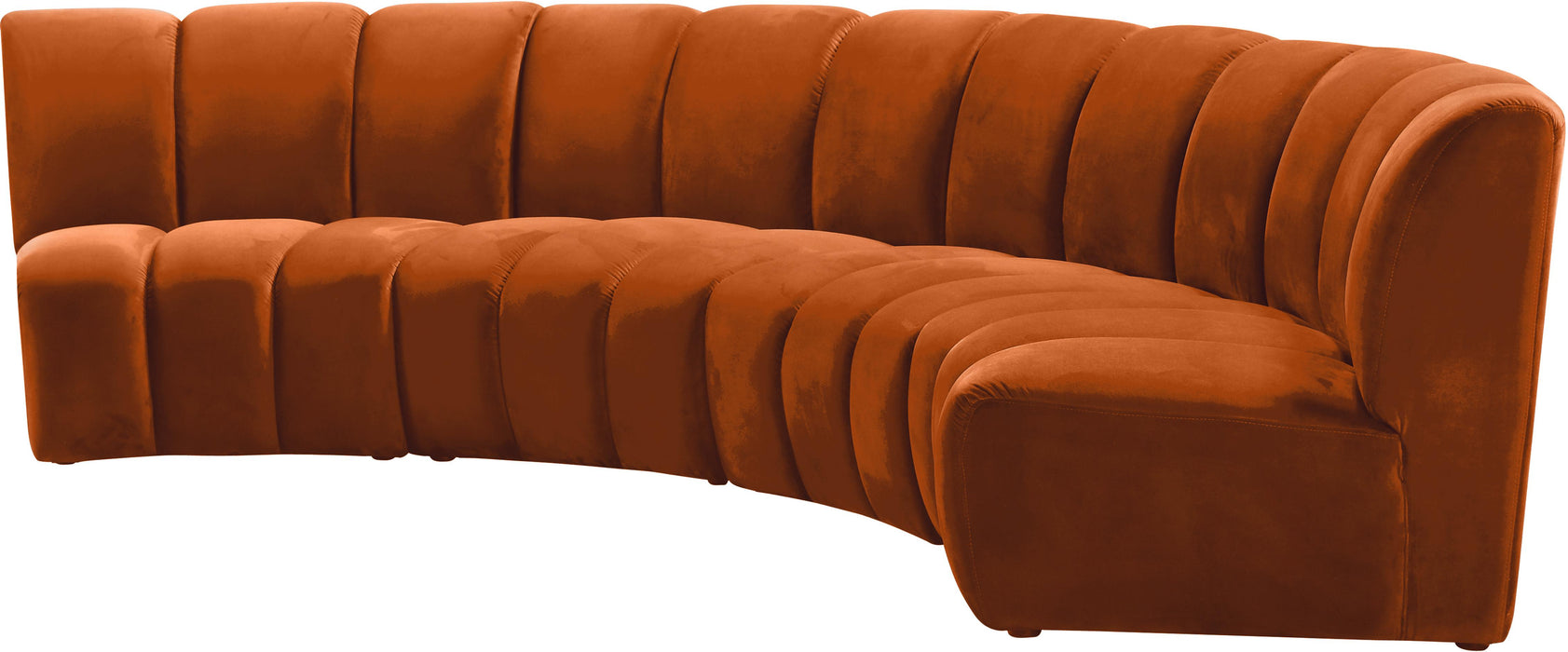 Infinity Cognac Velvet 4pc. Modular Sectional - Royal Furniture & Gifts (MI) - Multi Location