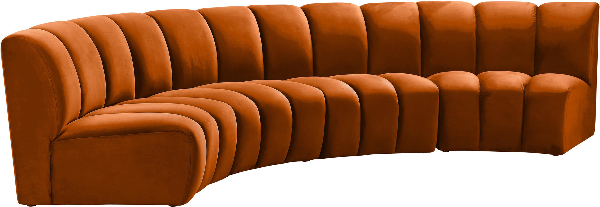 Infinity Cognac Velvet 4pc. Modular Sectional - Royal Furniture & Gifts (MI) - Multi Location