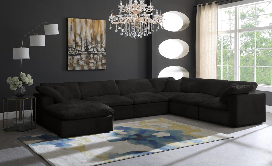 Cozy Black Velvet Cloud Modular Sectional - Royal Furniture & Gifts (MI) - Multi Location